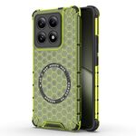 Per Xiaomi 14T 5G Global Honeycomb Anello Magnetico Antiurto Custodia per Telefono (Verde)