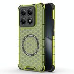 Per Xiaomi 14T Pro 5G Custodia antiurto per telefono con anello magnetico a nido d'ape globale (verde)