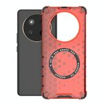 Per Honor X60 Pro 5G Custodia antiurto con anello magnetico a nido d'ape (rosso)
