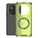 Per Honor X60 Pro 5G Custodia antiurto con anello magnetico a nido d'ape (verde)