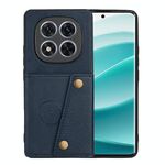 Per Redmi Note 14 Pro+ 5G Custodia magnetica per telefono con doppia fibbia e slot per schede (blu)