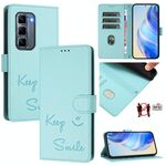 Per Infinix Hot 50 Pro+ 4G Smile Embossing RFID Custodia in pelle per telefono (verde menta)