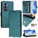 Per Infinix Hot 50 Pro+ 4G Smile Embossing RFID Custodia in pelle per telefono (verde pavone)