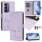 Per Infinix Hot 50 Pro+ 4G Smile Embossing RFID Custodia in pelle per telefono (viola chiaro)