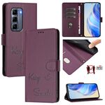 Per Infinix Hot 50 Pro+ 4G Smile Embossing Custodia in pelle RFID per telefono (viola)
