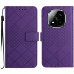 Per Redmi Note 14 Pro+ 5G Custodia in pelle con trama a griglia rombica (viola)
