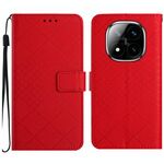 Per Redmi Note 14 Pro+ 5G Custodia in pelle con trama a griglia rombica (rosso)