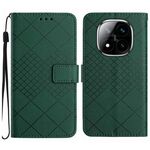 Per Redmi Note 14 Pro+ 5G Custodia in pelle con trama a griglia rombica (verde)
