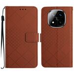 Per Redmi Note 14 Pro+ 5G Custodia in pelle con trama a griglia rombica (marrone)
