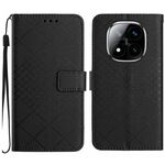 Per Redmi Note 14 Pro+ 5G Custodia in pelle con trama a griglia rombica (nero)