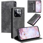 Per Xiaomi 15 Pro Custodia per telefono in pelle magnetica goffrata Totem (grigio)