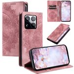 Per Xiaomi 15 Pro Custodia per telefono in pelle magnetica goffrata Totem (oro rosa)