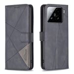 Per Xiaomi 15 Custodia per telefono in pelle con fibbia magnetica e trama a rombi (nero)