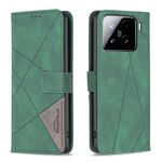 Per Xiaomi 15 Custodia per telefono in pelle con texture a rombo con fibbia magnetica (verde)