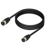 Cavo adattatore di trasmissione del segnale DIN maschio-maschio a 3 pin per TV, lettore DVD, lunghezza: 1 m (nero)