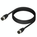 Cavo adattatore di trasmissione del segnale DIN maschio-maschio a 3 pin per TV, lettore DVD, lunghezza: 5 m (nero)