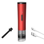 Macinapepe elettrico multifunzionale per condimenti da cucina, macinapepe grosso e fine regolabile (rosso)
