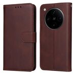 Per OPPO Find X8 Pro Custodia per telefono in pelle con texture di vitello classica (marrone)