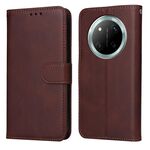 Custodia per telefono in pelle con texture di vitello classica per Honor X9c / Magic7 Lite (marrone)