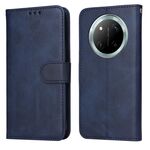Custodia per telefono in pelle con texture di vitello classica per Honor X9c / Magic7 Lite (blu)