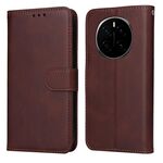 Custodia per telefono in pelle con texture di vitello classica per Honor Magic7 (marrone)