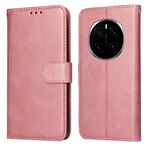 Custodia per telefono in pelle con texture di vitello classica per Honor Magic7 Pro (oro rosa)