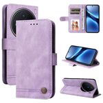 Per vivo X200 Skin Feel Life Tree Custodia in pelle con bottoni in metallo (viola)