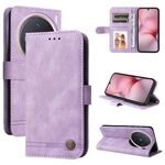 Per vivo X200 Pro mini Custodia in pelle con bottoni in metallo Life Tree Skin Feel (viola)