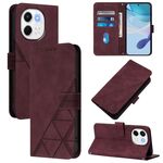 Per Tecno Spark 30 5G / Pova 6 Neo 5G Custodia a tracolla in pelle con stampa 3D (rosso vino)