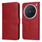 Per vivo X200 Pro mini Custodia per telefono in pelle con texture di vitello classica (rosso)