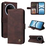 Per OPPO Find X8 Skin Feel Life Tree Custodia in pelle con bottoni in metallo (marrone)