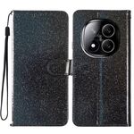 Per Redmi Note 14 Pro+ 5G Custodia in pelle con glitter (nero)