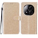 Per Redmi Note 14 Pro+ 5G Custodia in pelle con glitter (oro)