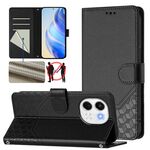 Per Tecno Spark 30 5G Custodia per telefono in pelle con stampa a nido d'ape RFID (nero)