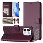 Per Tecno Spark 30 5G Custodia per telefono in pelle con stampa a nido d'ape RFID (viola)