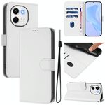 Per Tecno Spark 30 5G / Pova 6 Neo 5G Custodia in pelle tinta unita effetto pelle con cordino (bianco)