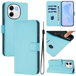 Per Tecno Spark 30 5G / Pova 6 Neo 5G Custodia in pelle tinta unita effetto pelle con cordino (blu cielo)