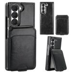 Per Samsung Galaxy Z Fold6 VIETAO Custodia per telefono in PU con custodia per carte staccabile RFID MagSafe integrata (nera)