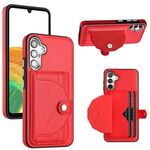 Custodia per telefono in pelle antiurto per Samsung Galaxy A54 5G con porta carte (rosso)