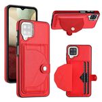 Per Samsung Galaxy A12 4G / M12 Custodia in pelle antiurto a copertura totale con porta carte (rosso)