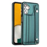 Per Samsung Galaxy A14 4G / A14 5G Custodia in pelle antiurto con cinturino da polso (verde)