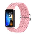 Per cinturino per orologio con fibbia intrecciata in nylon Huawei Band 8 (rosa)