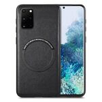 Per Samsung Galaxy S20+ Custodia per telefono con cover posteriore in pelle tinta unita (nero)