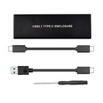 Da USB3.2 a M.2 NVME Hard Disk Box Protocollo NGFF PCIE a TYPE-C, colore: nero con cavo C-C