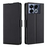 Per Infinix Note 40 5G Custodia in pelle con fibbia laterale ultra sottile e flip orizzontale (nero)