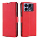 Per Infinix Note 40 5G Custodia per telefono in pelle con fibbia laterale ultra sottile e flip orizzontale (rosso)