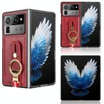 Per Tecno Phantom V Fold2 Custodia per telefono in pelle con cinturino posteriore (rosso)