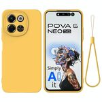 Per Tecno Spark 30 5G / Pova 6 Neo 5G Custodia antiurto in silicone liquido di colore puro (giallo)