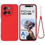 Per Tecno Spark 30 5G / Pova 6 Neo 5G Custodia antiurto in silicone liquido di colore puro (rosso)