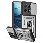 Per Tecno Camon 30S Custodia per fotocamera scorrevole in TPU+PC (argento)